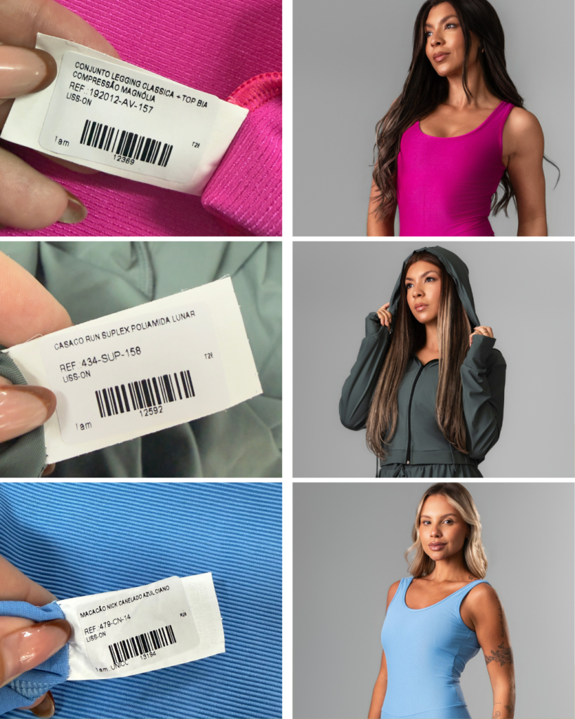 roupas Liss Fitness em diferentes tipos de tecidos
