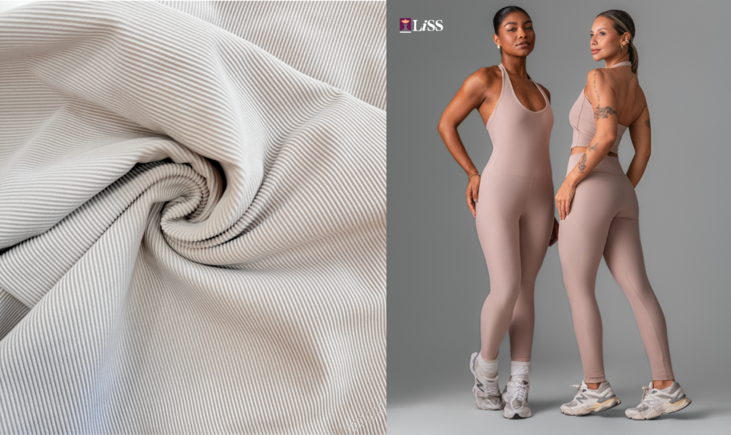 textura de tecido canelado usado em roupa fitness
